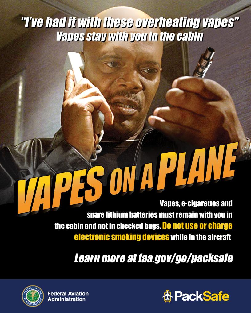 Vapes On A Plane Marketing Kit Federal Aviation Administration